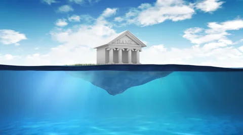 Sinking bank Stock Footage 1096911
