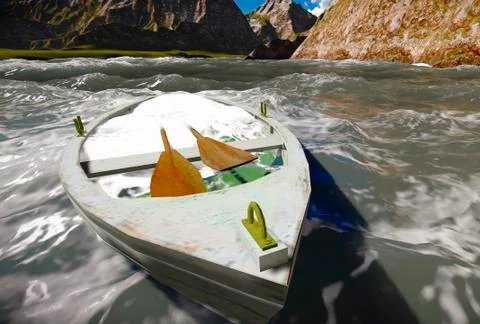 Sinking boat Illustrazione stock