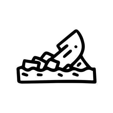 Sinking cargo ship line vector doodle simple icon Stockillustratie