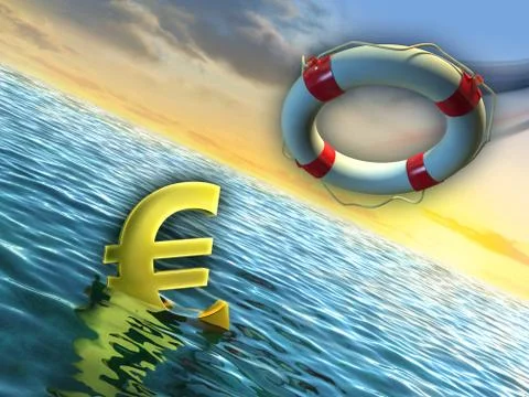 Sinking euro Illustrazione stock