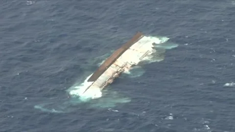 Sinking Exercise during RIMPAC. Hits by Missiles and Torpedoes 004 Video stock 166441287