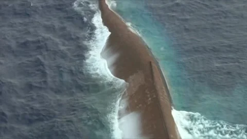 Sinking Exercise during RIMPAC. Hits by Missiles and Torpedoes 006 Video stock 166441461