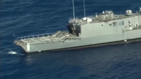 Sinking Exercise during RIMPAC. Hits by Missiles and Torpedoes 018 Stock Footage 166441936