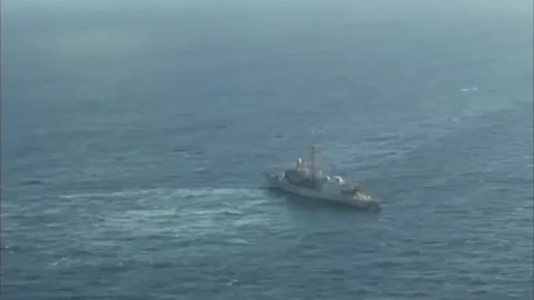 Sinking Exercise during RIMPAC. Hits by Missiles and Torpedoes 024 Stock Footage 166442097