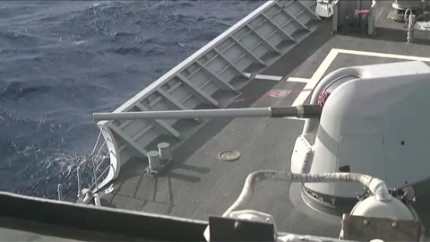 Sinking Exercise during RIMPAC. Hits by Missiles and Torpedoes 037 Video stock 166442307