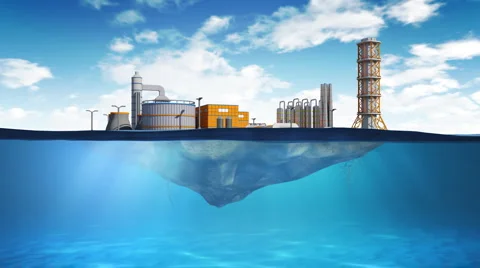 Sinking factory Stock Footage 3374157