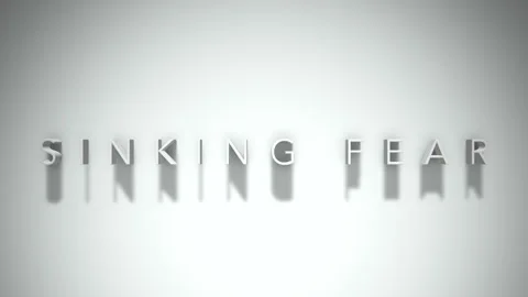Sinking fear 3D title animation with shadows on a white background 動画素材 297816331