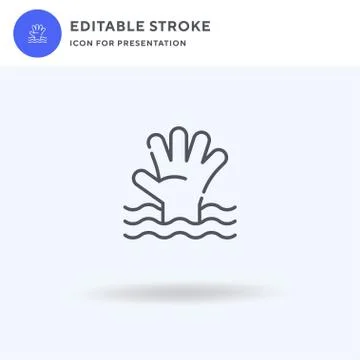 Sinking icon vector, filled flat sign, solid pictogram isolated on white, logo Stock Illustration