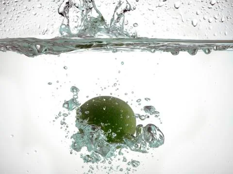 Sinking lime in water Stock Photos