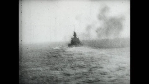 Sinking Merchant Vessel 1939 Stock Footage 143579964
