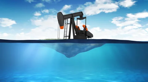 Sinking oil pump Stock Footage 2355324
