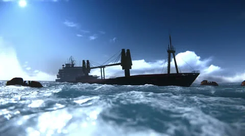 Sinking of an oil tanker Stock Footage 25335122