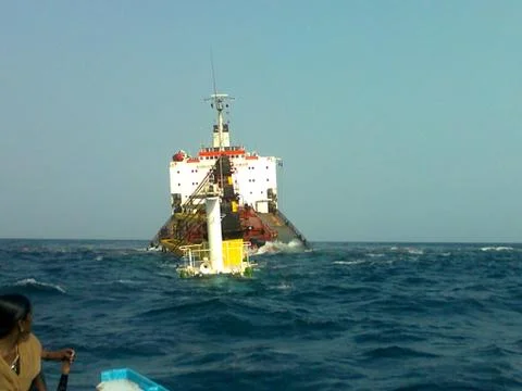 The sinking of a Panama Ship Stock Photos
