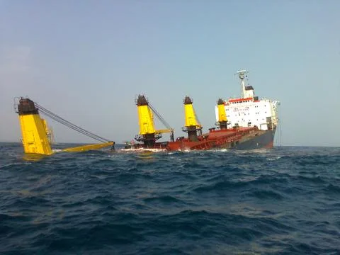 The sinking of a Panama Ship Stock Photos