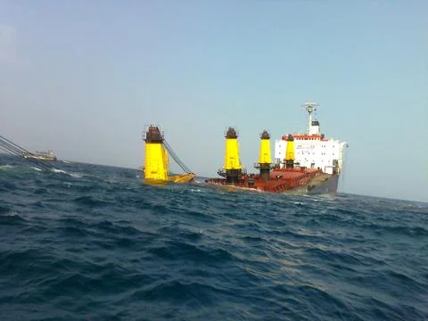 The sinking of a Panama Ship Stock Photos