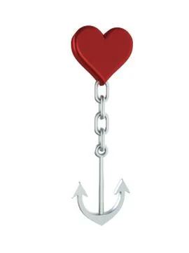 Sinking Red Heart Stock Illustration