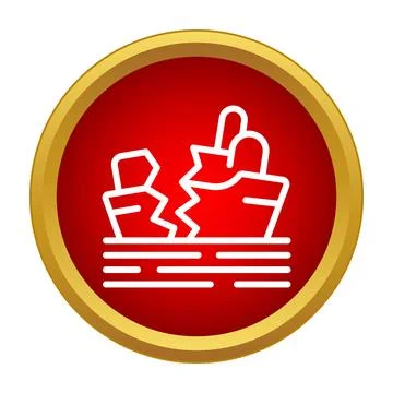 Sinking ship breaking apart icon representation Stock Illustration