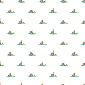 Sinking ship pattern repeating seamless background illustration Illustrazione stock