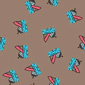 Sinking ship sad mood vector seamless pattern Stock Illustration