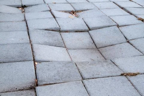 Sinking sidewalk Stock Photos
