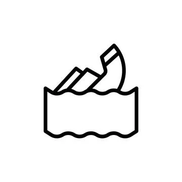 Sinking, Titanic, ocean icon. Simple line, outline vector elements of saving Stock Illustration
