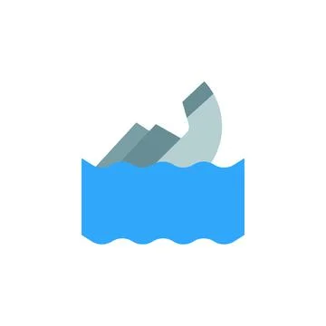 Sinking, Titanic, ocean icon. Simple color vector elements of saving marine 스톡 일러스트