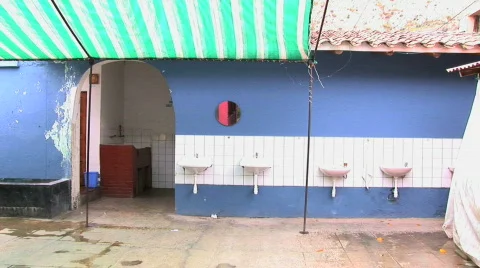 Sinks outside of a bathroom Stock Footage 156957