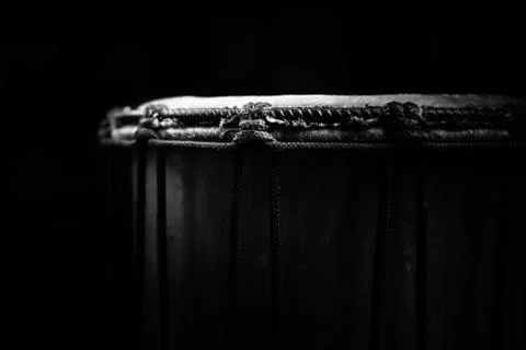 Sinlge West African Drum in Dramatic Single Light | Series Topseller Stock Photos
