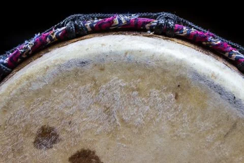 Sinlge West African Drum in Dramatic Single Light. Stock Photos