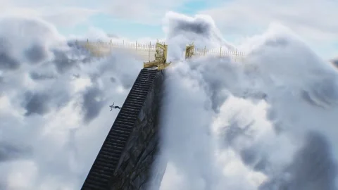 A sinner man fall from heaven to hell. Religious. concept. Stock Footage 328548796