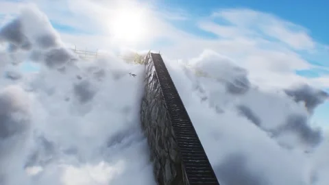 A sinner man fall from heaven to hell. Religious. concept. Stock Footage 328548824