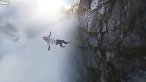 A sinner man fall from heaven to hell. Religious. concept. Stock Footage 328548871