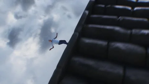 A sinner man fall from heaven to hell. Religious. concept. Stock Footage 328548887