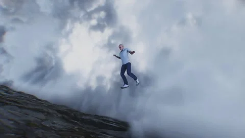 A sinner man fall from heaven to hell. Religious. concept. Stock Footage 328548903