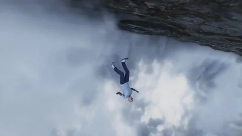 A sinner man fall from heaven to hell. Religious. concept. Stock Footage 328548907