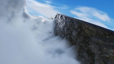 A sinner man fall from heaven to hell. Religious. concept. 3d rendering. イラスト素材