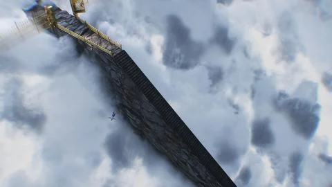 A sinner man fall from heaven to hell. Religious. concept. 3d rendering. Illustration