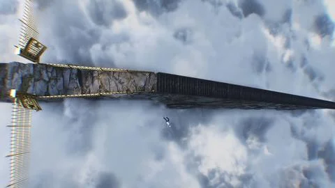 A sinner man fall from heaven to hell. Religious. concept. 3d rendering. Stock Illustration