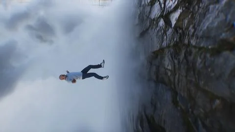 A sinner man fall from heaven to hell. Religious. concept. 3d rendering. イラスト素材