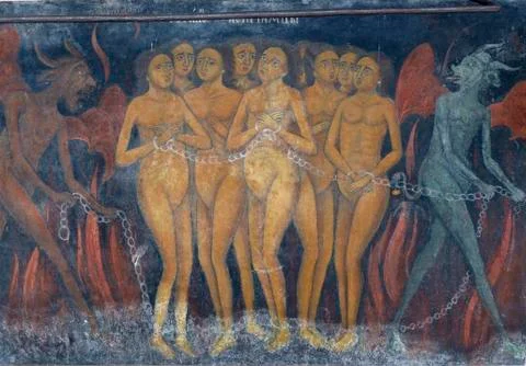 Sinners condemned to hell 스톡 사진