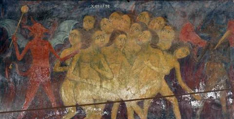 Sinners condemned to hell Stock Photos