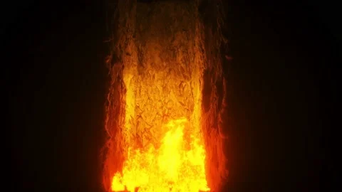 Sinners fall to hell fire. Religious concept. Realistic 4k animation. Stockbeeldmateriaal 145925707