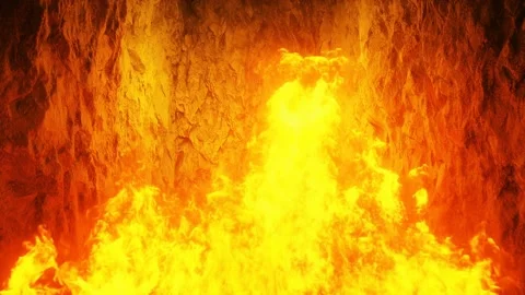 Sinners fall to hell fire. Religious concept. Realistic 4k animation. Видео 145925771