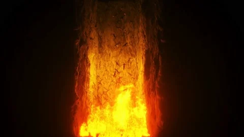 Sinners fall to hell fire. Religious concept. Realistic 4k animation. Stockbeeldmateriaal 145925805
