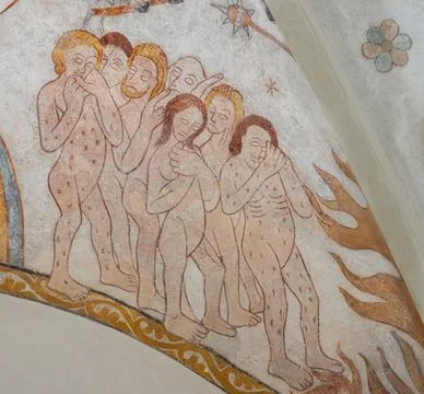 Sinners walking down to the eternal fire Stock Photos