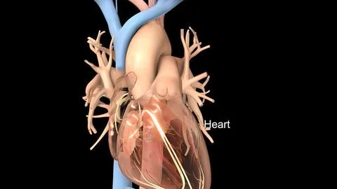 Sinoatrial node and cardiovascular system Stockillustratie