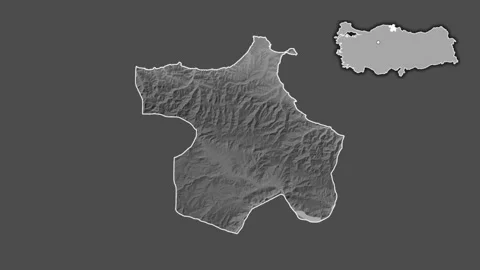 Sinop, Turkey, extruded and isolated. Grayscale Video stock 241418909