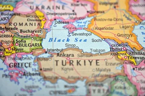 Sinop Turkey Highlighted on World Map with Soft Blurred Background Geograph.. Stock Photos