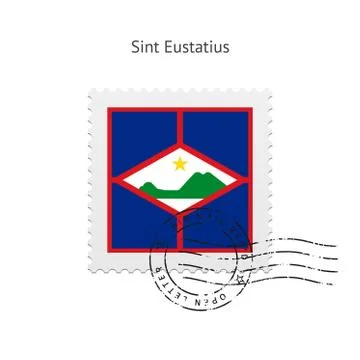 Sint Eustatius Flag Postage Stamp Stock Illustration