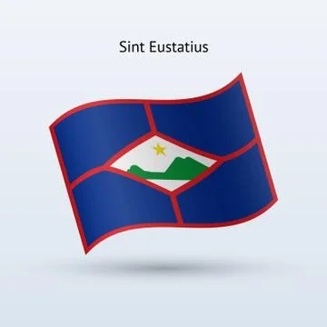 Sint Eustatius flag waving form. Stock Illustration